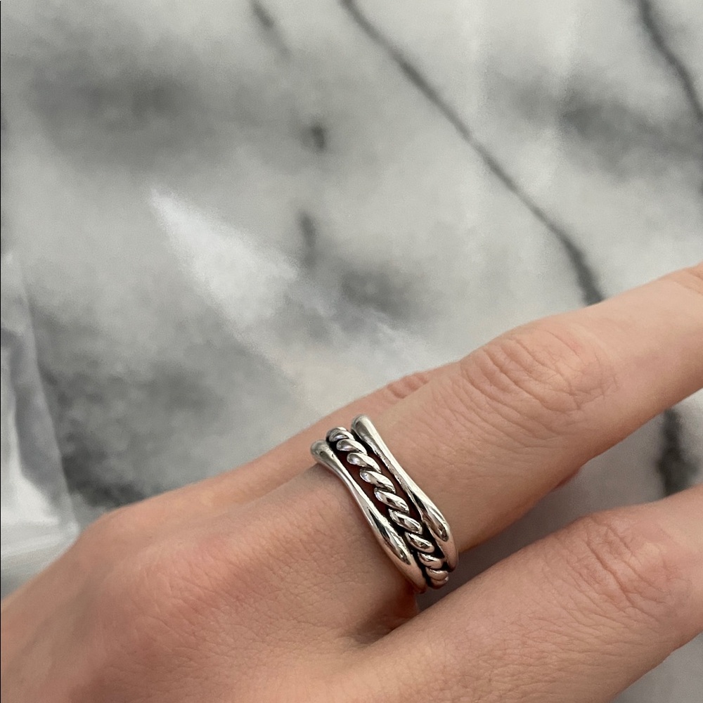 925 sterling Silver Twisted rope Ring
